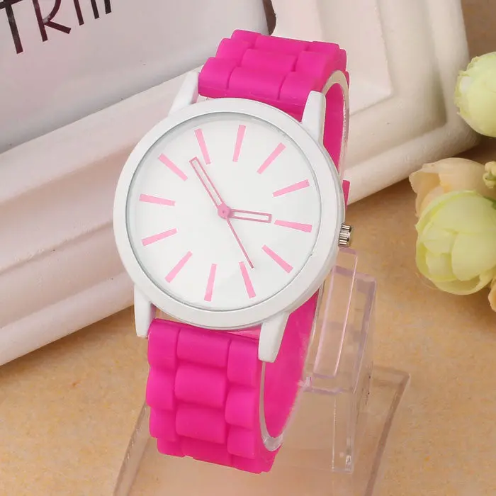 7 Candy Colors Geneva Watches Silicone Women Rhinestone Watches Women Dress & Casual Watches Silicone Geneva Hours 1