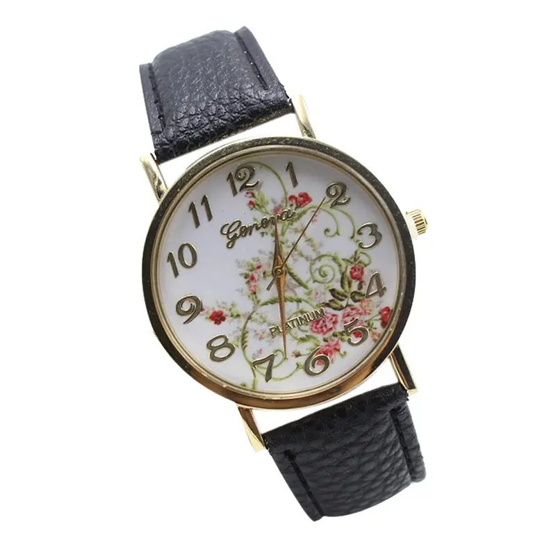 7 Colors Watches Women Leather Band Reloj Mujer Rhinestone Relogio Watches Quartz Watch Printed Dress Hour Best Gift 1