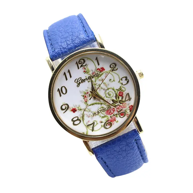 7 Colors Watches Women Leather Band Reloj Mujer Rhinestone Relogio Watches Quartz Watch Printed Dress Hour Best Gift 2