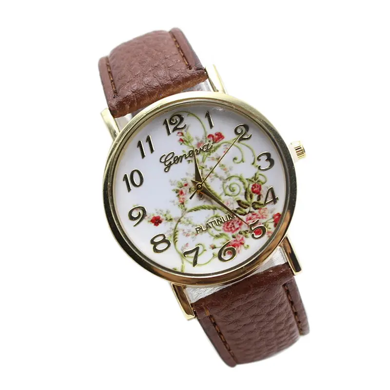 7 Colors Watches Women Leather Band Reloj Mujer Rhinestone Relogio Watches Quartz Watch Printed Dress Hour Best Gift 3