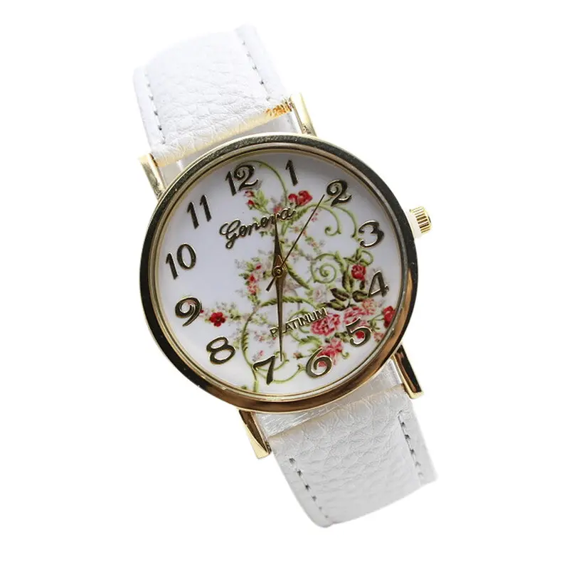7 Colors Watches Women Leather Band Reloj Mujer Rhinestone Relogio Watches Quartz Watch Printed Dress Hour Best Gift 7