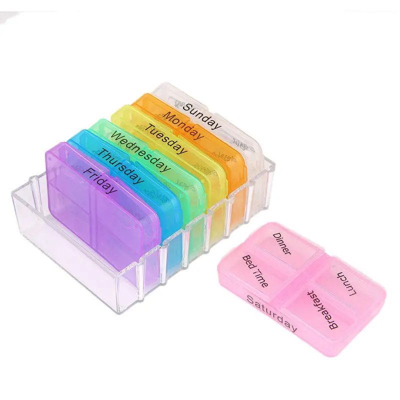7 Seven Day Large Pill Box Medicine Tablets Holder Dispenser Pills Organiser 1
