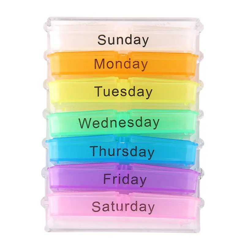 7 Seven Day Large Pill Box Medicine Tablets Holder Dispenser Pills Organiser 2