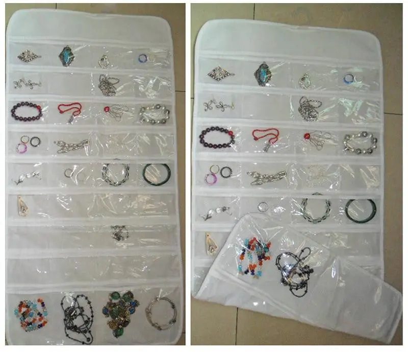 72 Unit Pocket Double Sided Hanging Jewelry Organizer Storage Bag Case Holder 54746 1