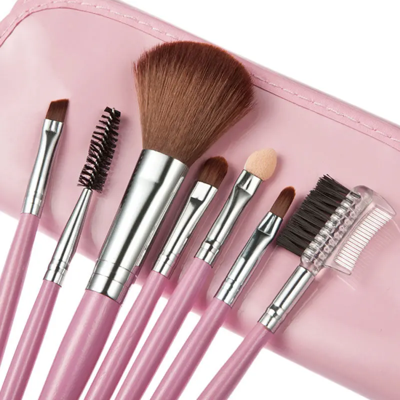 7Pc Cosmetics Makeup Brushes Tools Eye Eyebrow Shadow Powder Lipsticks Make Up Kit Gift Bag 1