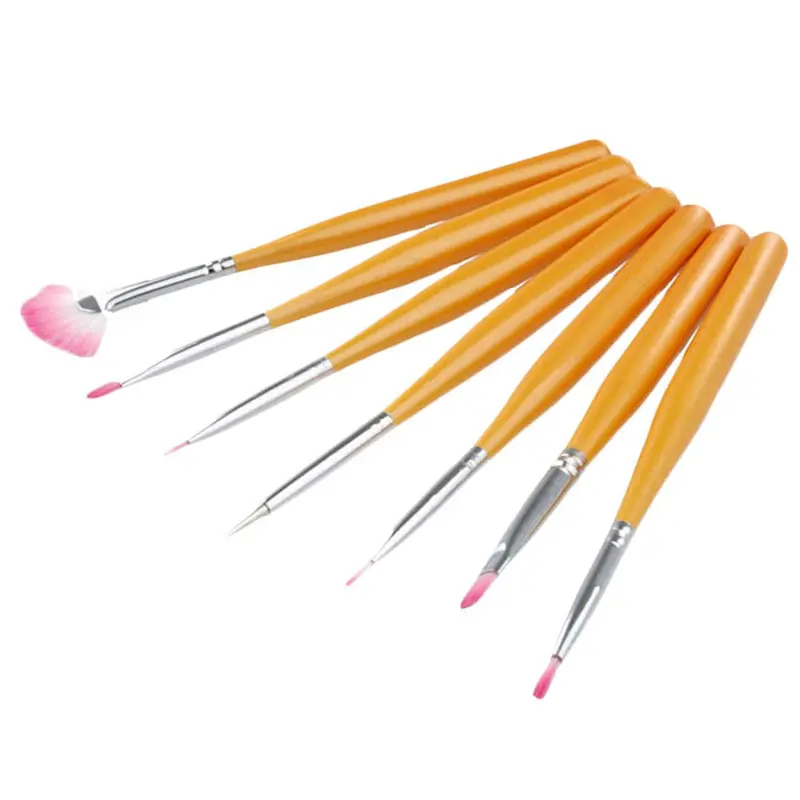 7Pcs Gujhui Nail Makeup Brushes Professional Art Nail Cleaner Design Painting Dotting Pens Brush Nails Make Up Brushes Tools 1
