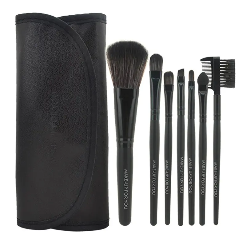 7Pcs Makeup Blush Eyeshadow Lip Brush Cosmetic Brushes Kit + Bag Case 1