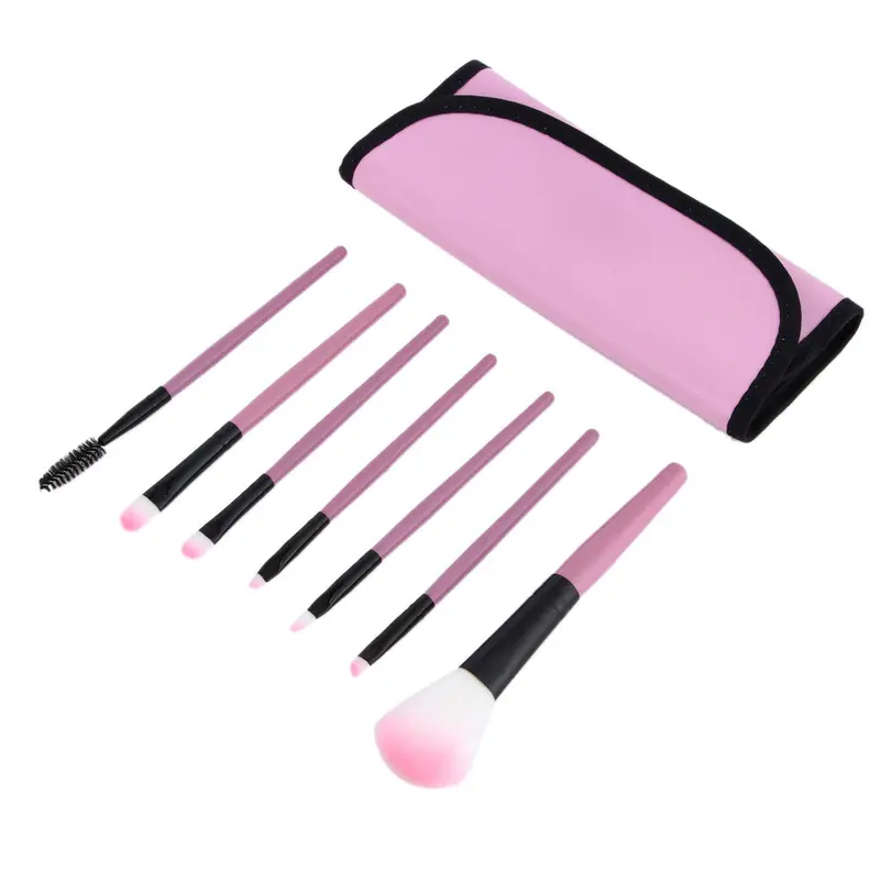 7Pcs Makeup Brush Tools Pressional Make Up Brushes Cosmetic Brushes Red Pink 1