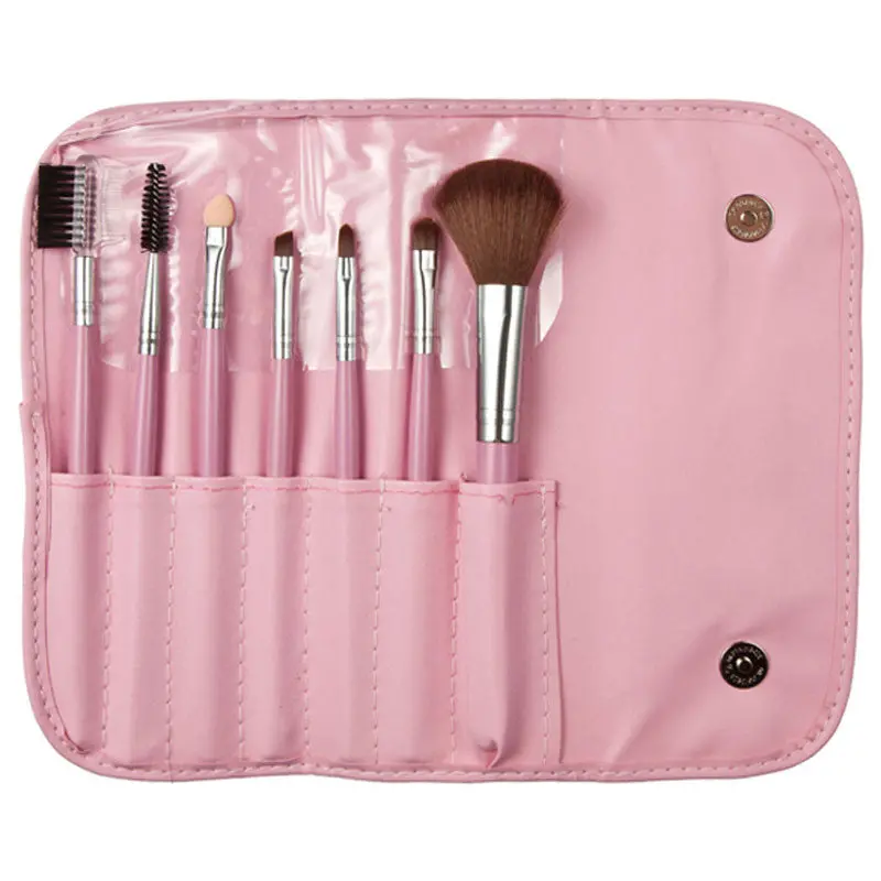 7Pcs Makeup Brushes Eyeshadow Lip Brush Cosmetic Brushes Kit Bag Case 1