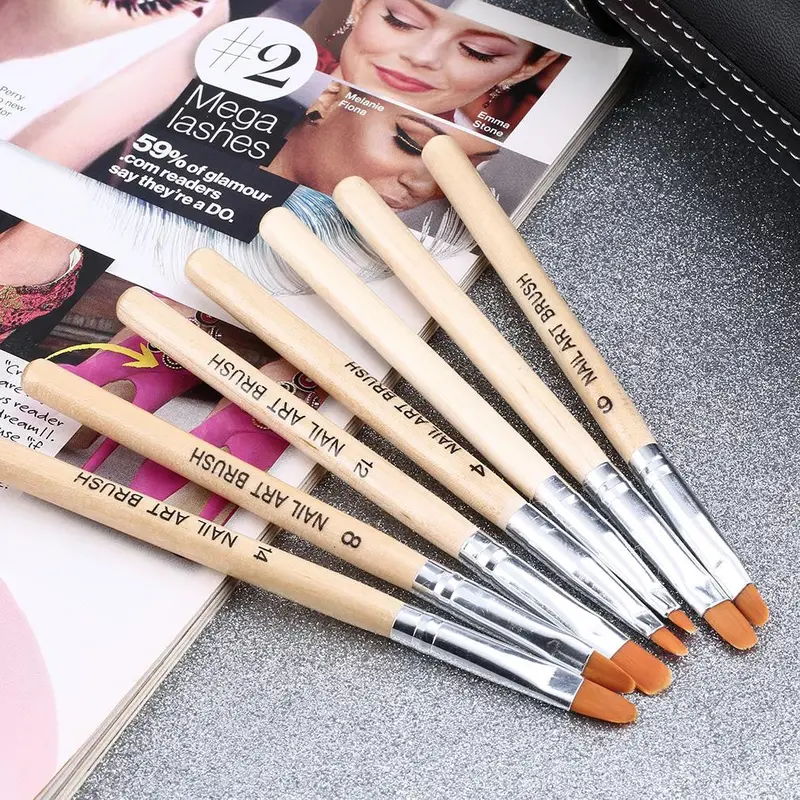 7Pcs Nail Brush Set Crystal Nail Polish Brush Kits Nail Tips Brushes 2