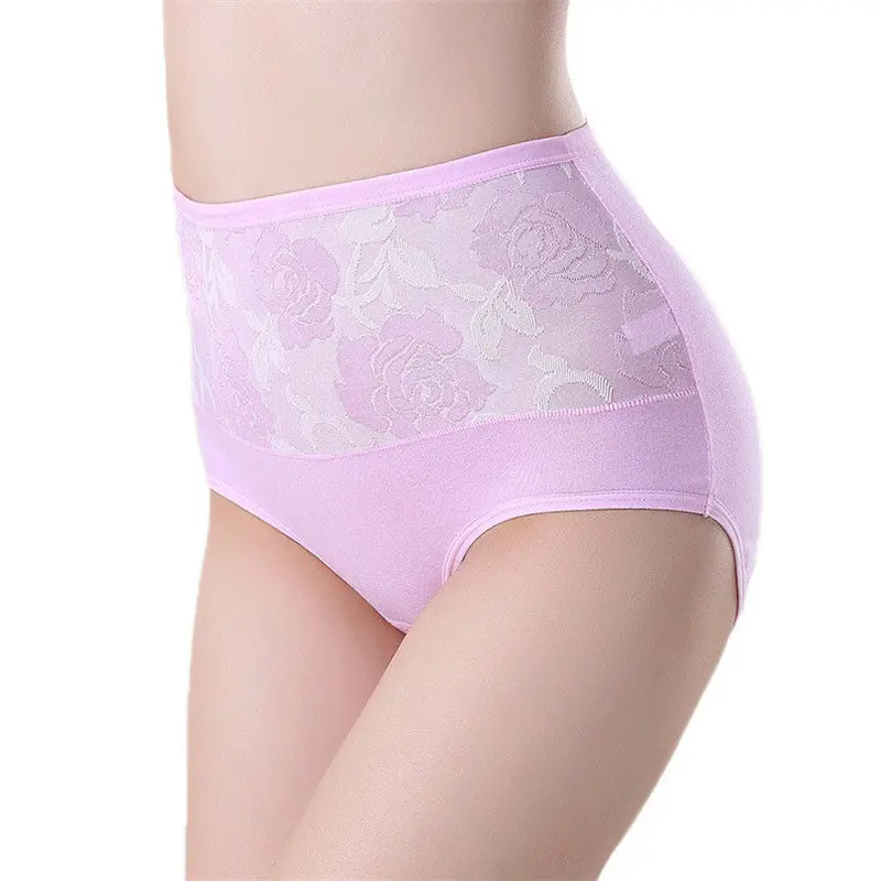 8 Colors High Waist Cotton Women Briefs Sexy Panties Plus Size 1