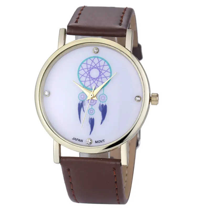 8 Colors Women Leather Strap Watch Campanula Print Women Dress Watches Casual Lady Girls Clocks Hour Reloj 2