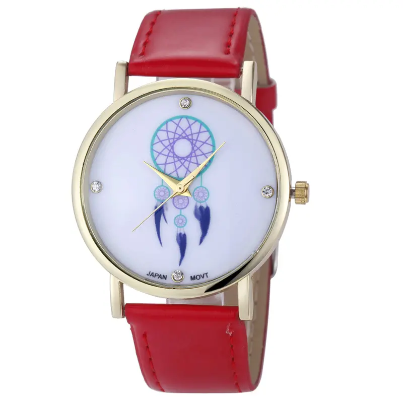 8 Colors Women Leather Strap Watch Campanula Print Women Dress Watches Casual Lady Girls Clocks Hour Reloj 5