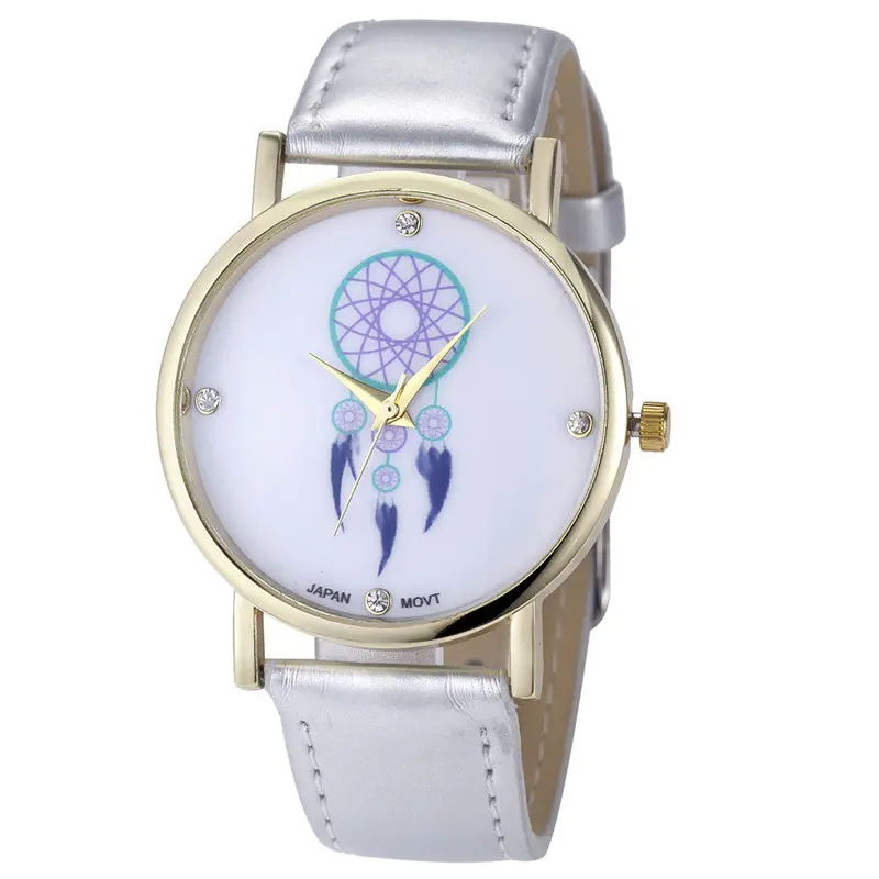 8 Colors Women Leather Strap Watch Campanula Print Women Dress Watches Casual Lady Girls Clocks Hour Reloj 7