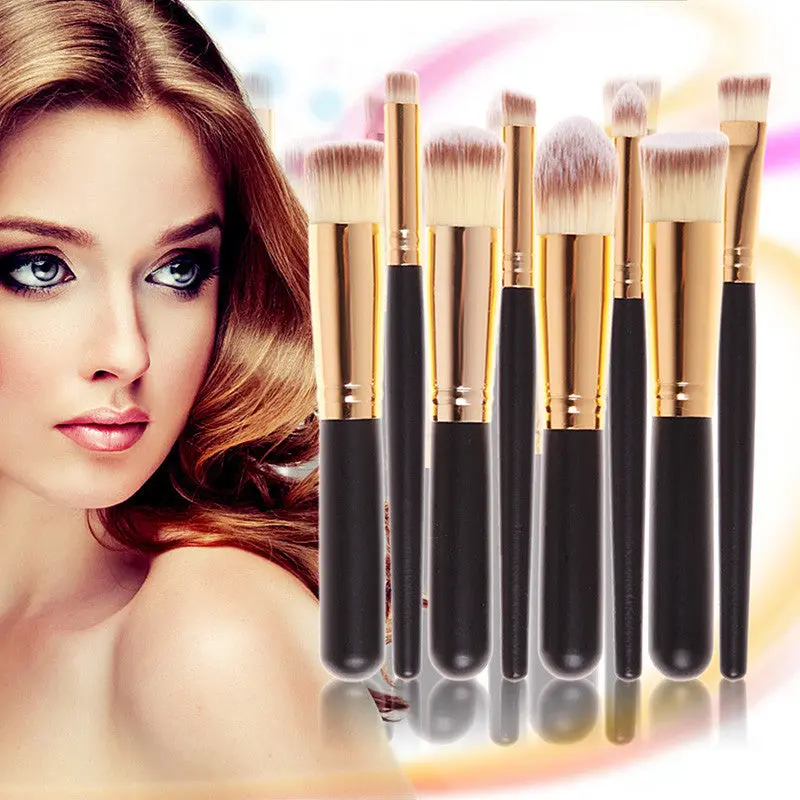 8 Pcs Pressional Goat Hair Makeup Brushes Eyeshadow Foundation Powder Nose Shader 1