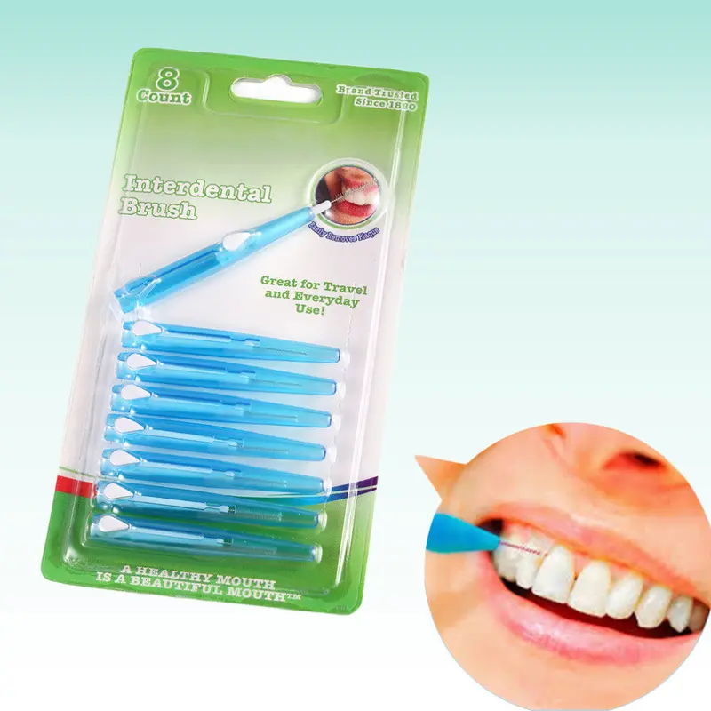 8 Pcs Push Pull Interdental Brush 0.7Mm Portable Teeth Removed Residue Oral Hygiene Dental Care Clean Tools Adults 1