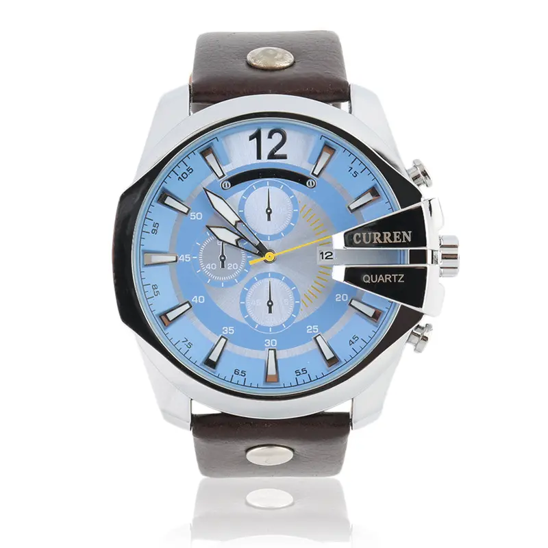 8176Retro Style Supergold Leather Watch Luxury Quartz Waterproof Wristwatch Relogio Masculino 4