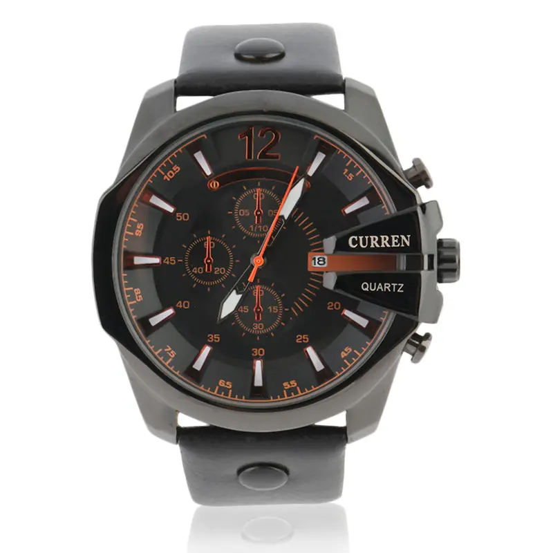 8176Retro Style Supergold Leather Watch Luxury Quartz Waterproof Wristwatch Relogio Masculino 6