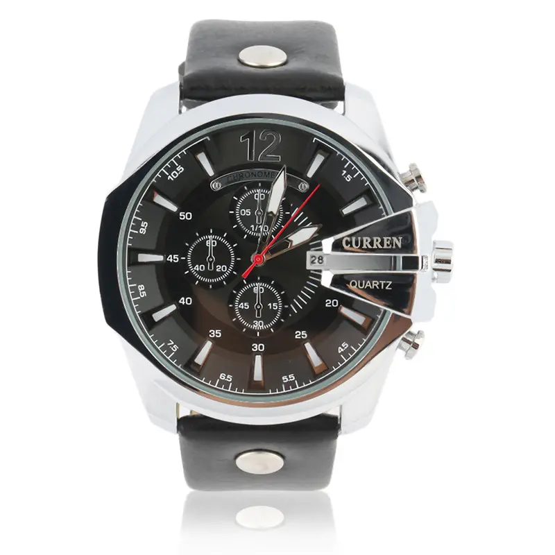 8176Retro Style Supergold Leather Watch Luxury Quartz Waterproof Wristwatch Relogio Masculino 7