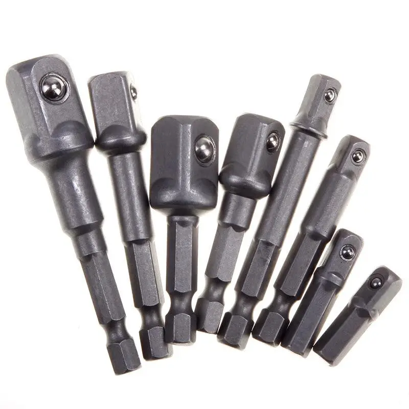 8Pcs 1/4",3/8",1/2"Power Extension Bar Tool Socket Bit Adapter Drill Nut Driver 72214 1