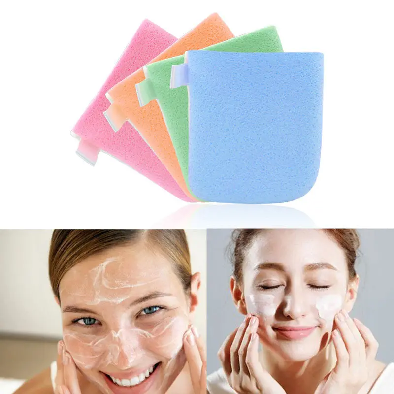 8Pcs Double Side Face Wash Pad Makeup Cleaner Sponge Puff Exfoliator Glove Face Cleaning Tools 1