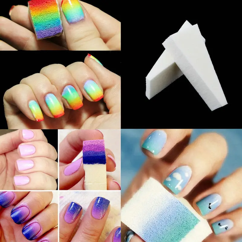 8Pcs Nail Art Sponge Stamp Stamping Polish Transfer Diy Icure Tool Yks 1