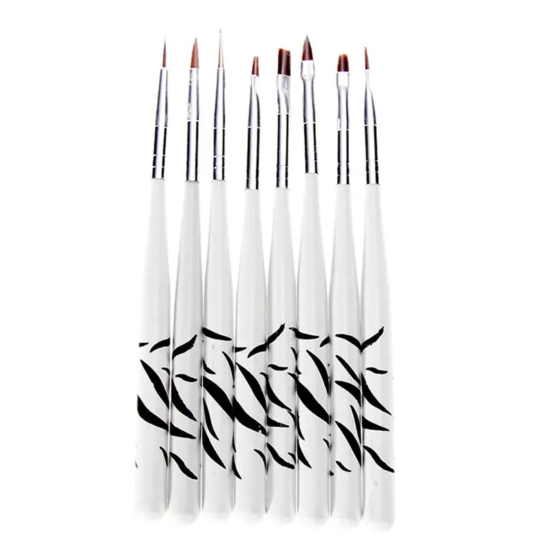 8Pcs Practice Manicure Pedicure Uv Gel Polish Acrylic Nail Art Brush S Dotting Pen Painting Drawing Care Styling Tools 1
