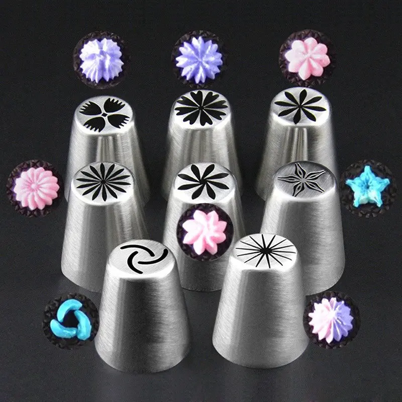 8Pcs Russian Tulip Nozzles For Cake Cupcake Decorating Icing Piping Nozzles Russian Rose Flower Cream Pastry Tips 84277 1