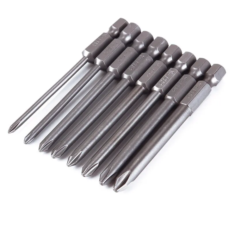 8Pcs Shank 1/4 Inch S2 Alloy Steel Magnetic Hex Cross Head Screwdriver Bits Set Ph0 Ph1 Ph2 Screwdriver Head 91149 2