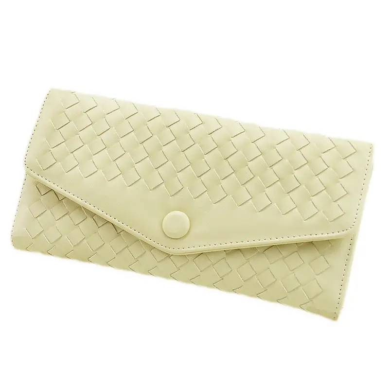 9 Colors Forward Weave Pu Leather Cover Flip Purse Card Holder Hbags Clutch Hasp Wallet Bag 6