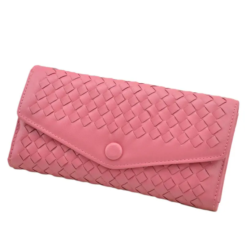 9 Colors Forward Weave Pu Leather Cover Flip Purse Card Holder Hbags Clutch Hasp Wallet Bag 8