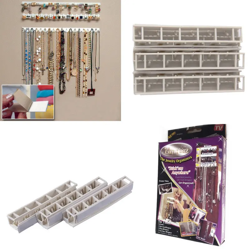9 In 1 Bling Eez Adhesive Hooks Jewelry Organizer Jewelry Storage Hook Combination Sticky Hooks Hooks Wall Stickers Set 1