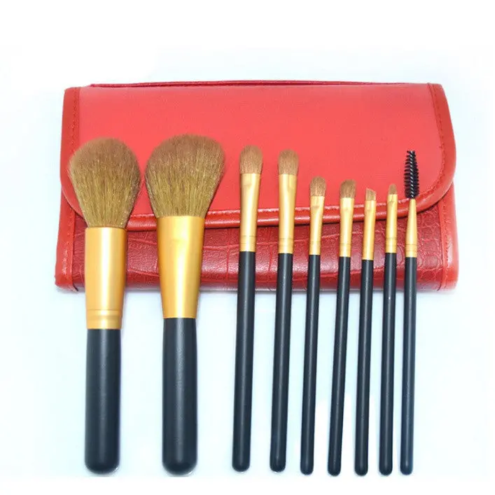 9 Pcs Makeup Tool Kits Foundation Brush Animal Hair Makeup Brush Set With A Brush Bag 1