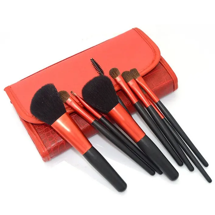 9 Pcs Makeup Tool Kits Foundation Brush Animal Hair Makeup Brush Set With A Brush Bag 2
