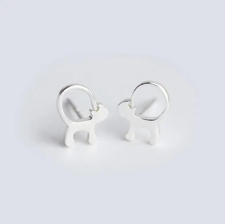 925 Silver Animal Long Tail Cat Stud Earrings Kitty Party Earrings Syed061 1