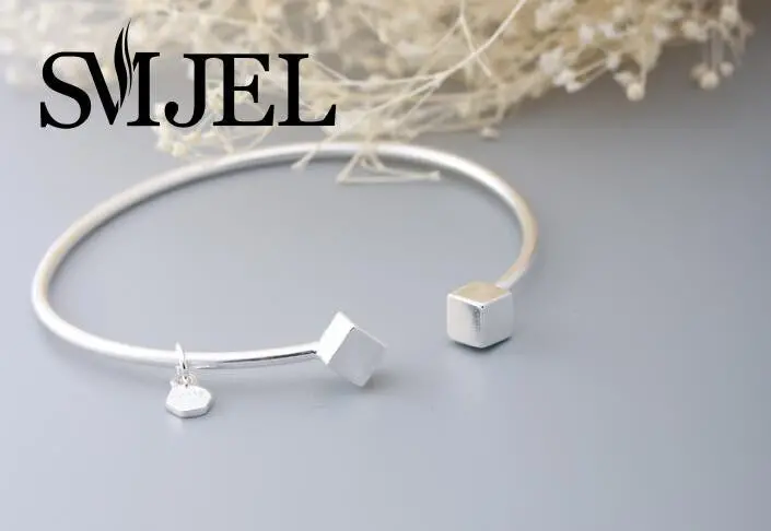 925 Silver Cubic Cuff Bangles Sysz007 1