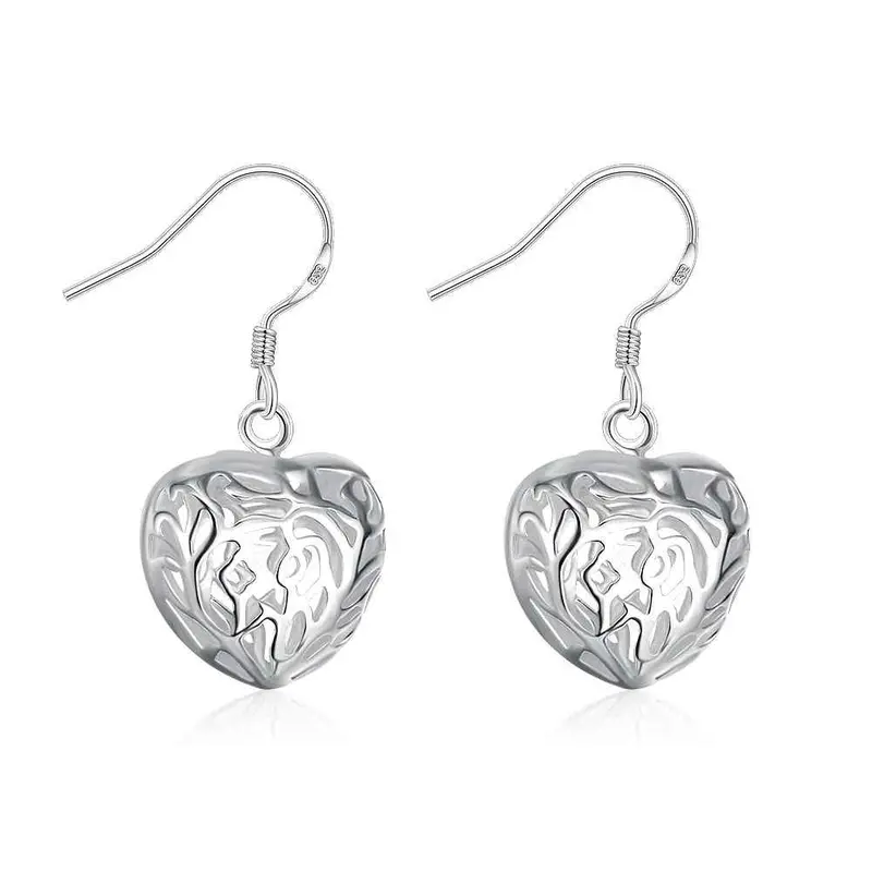 925 Silver Earing 925 Silver Jewelry Small Solid Heart Earting  21 1