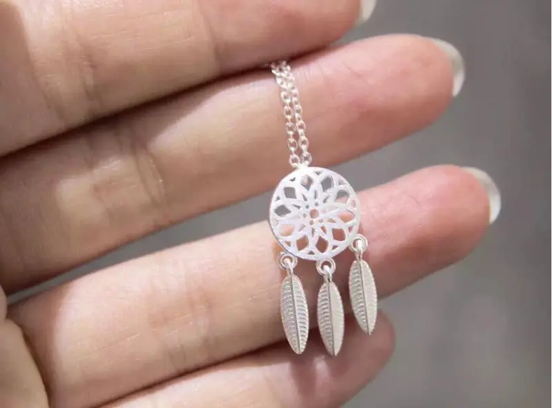 925 Silver Ethnic Tassel Dreamcatcher With Feathers Pendant Necklace Gift Bijoux  Syxl020 1