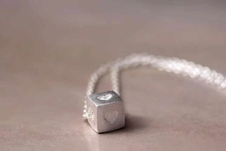 925 Silver Jewelry Dainty Geometric Cubic Square With Heart Pendant Necklace Syxl028 1