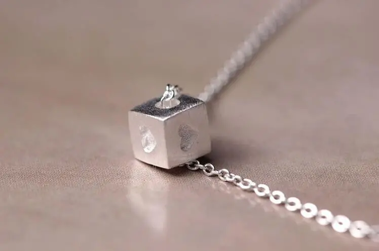 925 Silver Jewelry Dainty Geometric Cubic Square With Heart Pendant Necklace Syxl028 2