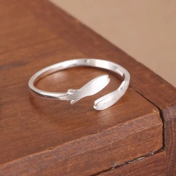 925 Silver Jewelry Fish Rings Birthday Gift Cute Animal Rings Syjz034 1