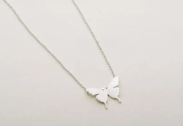 925 Silver Jewelry Love Butterfly Head Necklace Cute Animal Necklace Birthday Gift Syxl006 1