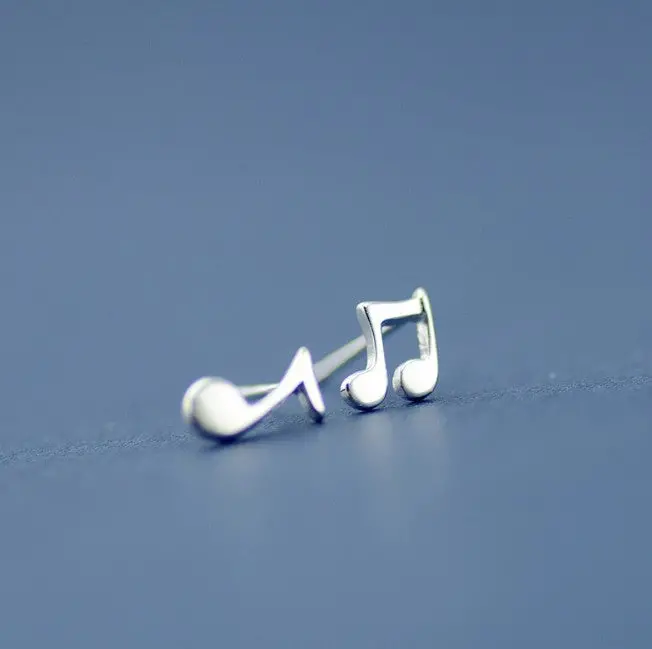 925 Silver Jewelry Music Note Stud Earrings Wedding Gift Syed086 1
