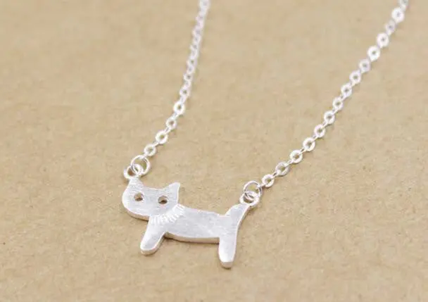 925 Silver Jewelry Necklace Animal Cat Pendant Necklace Syxl033 2