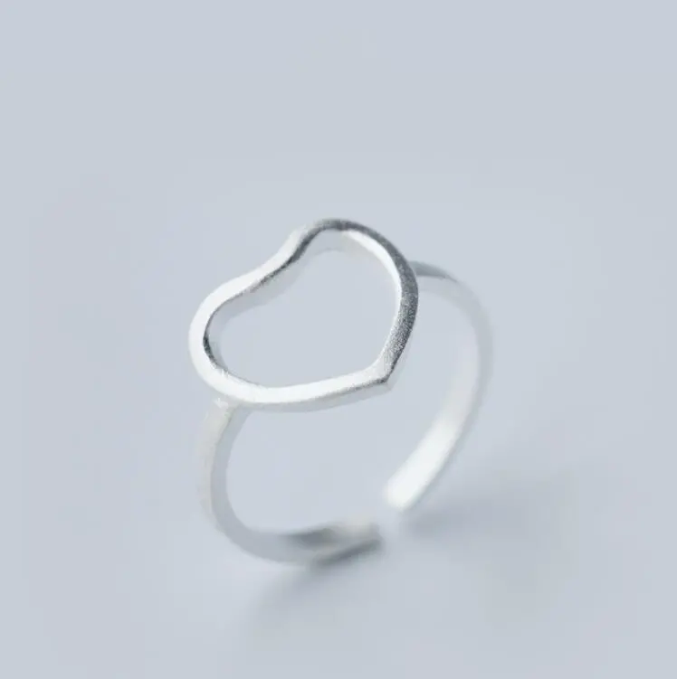 925 Silver Jewelry Open Heart Rings Simple Heart Rings Gift Wedding Syjz001 1