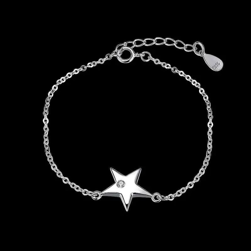 925 Silver Jewelry Pulseras Five-Pointed Star Pulseiras Diy Stvh 68 2