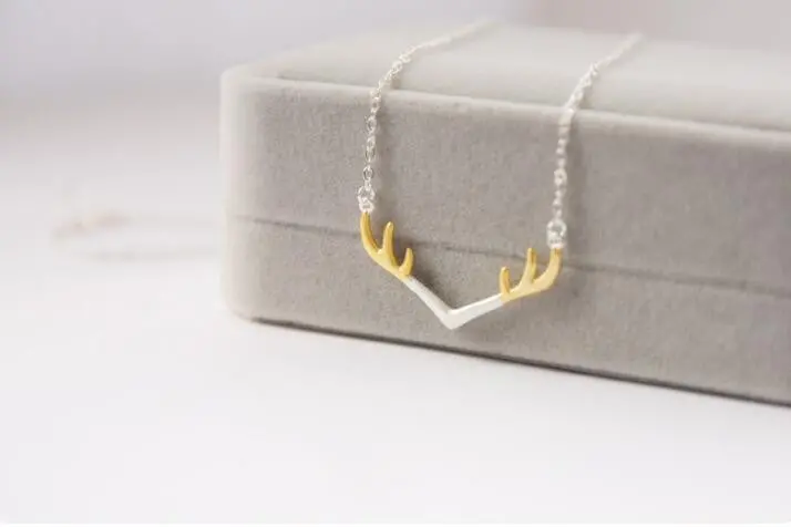 925 Silver Jewelry Rustic Double Color Anter Necklace Syxl027 1