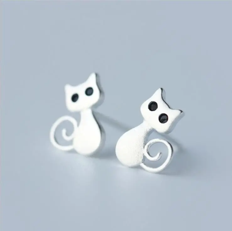925 Silver Kitty Earringslovely Cat Stud Earring Party Earrings Gift Syed062 1