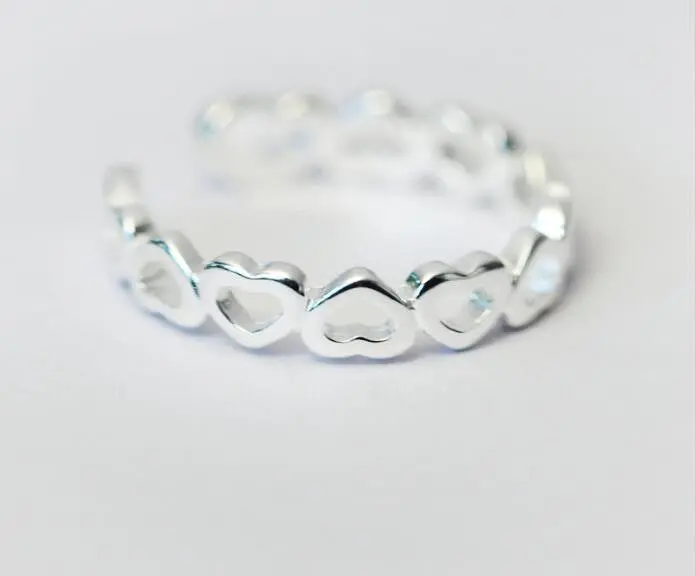 925 Silver Linked Heart Rings Syjz037 1