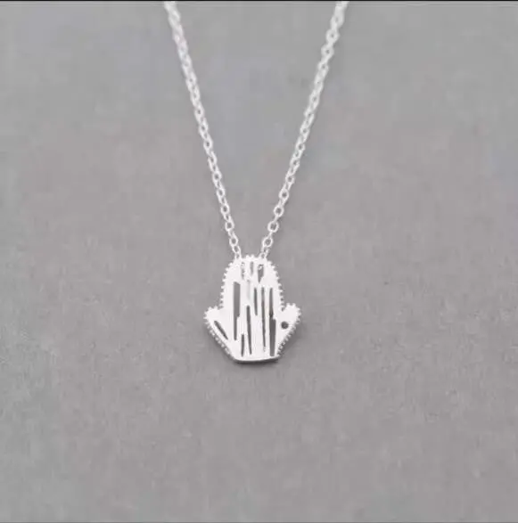 925 Silver Necklace Minimalist Desert Prickly Pear Cactus Pendant Necklace Syxl041 1